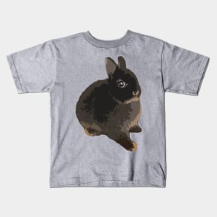 Binky Rabbit Black Otter Netherland Dwarf Rabbit Kids T-Shirt